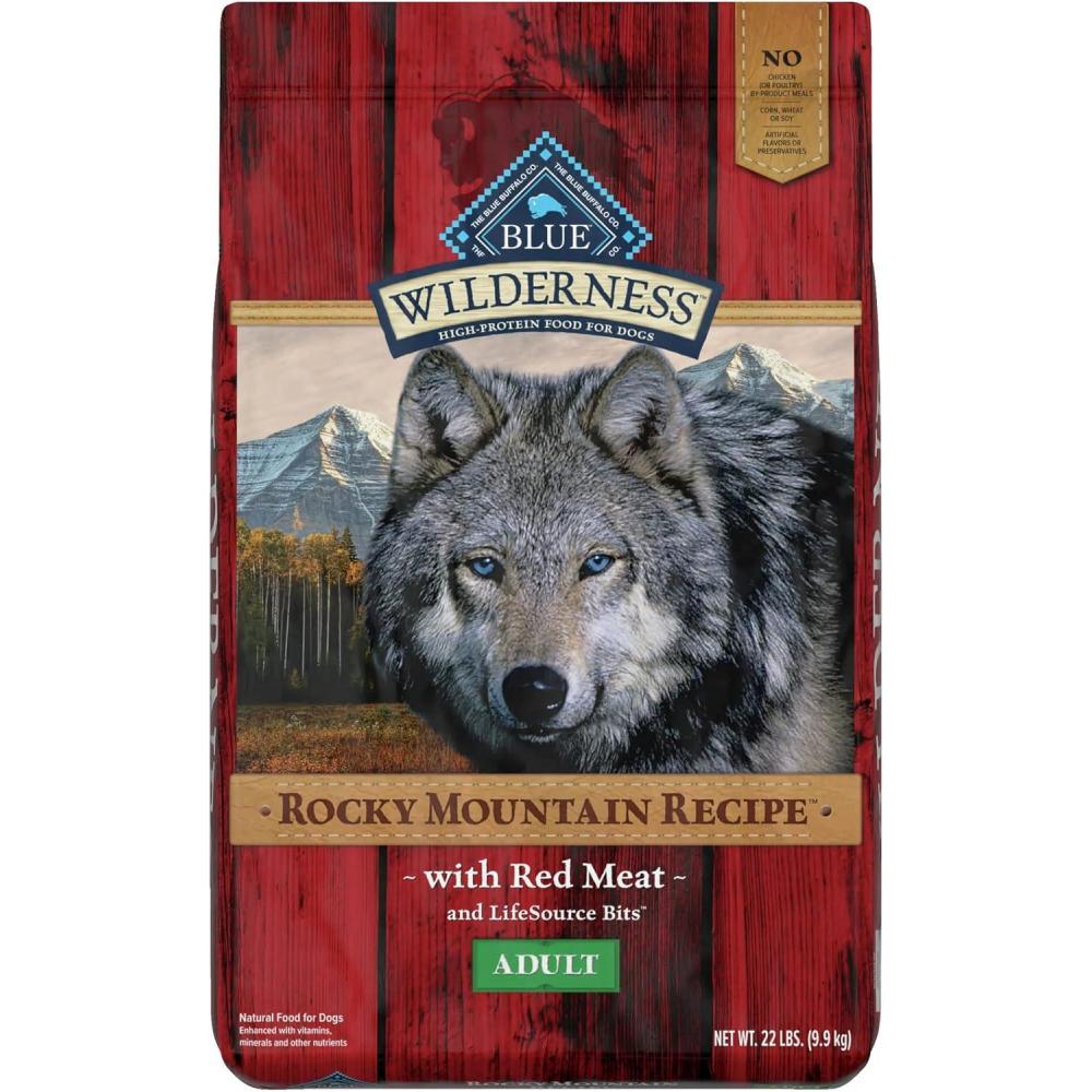 imageBlue Buffalo Wilderness Adult HighProtein Dry Dog Food with Real Salmon GrainFree Made in the USA with Natural Ingredients Salmon 24lb BagRed Meat