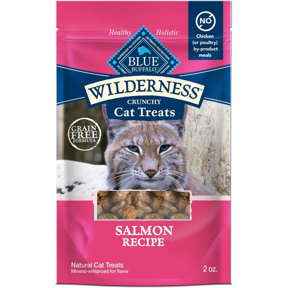 imageBlue Buffalo Wilderness High Protein Crunchy Cat Treats Made with Natural Ingredients Tasty Trout 2oz Bag Pack of 12Salmon