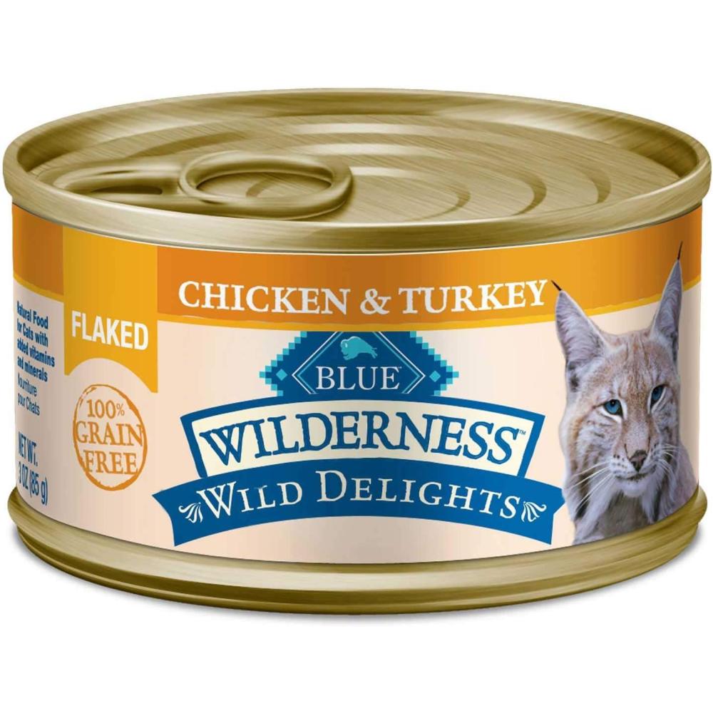 imageBlue Buffalo Wilderness High Protein Grain Free Natural Kitten Pate Wet Cat Food Chicken amp Salmon 3oz cans 48 Count 24 of Each FlavorChicken Turkey