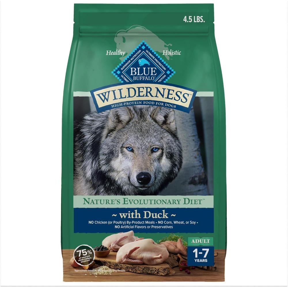 imageBlue Buffalo Wilderness High Protein Natural Adult SmallBite Dry Dog Food Chicken 24lbDuck plus Wholesome Grains