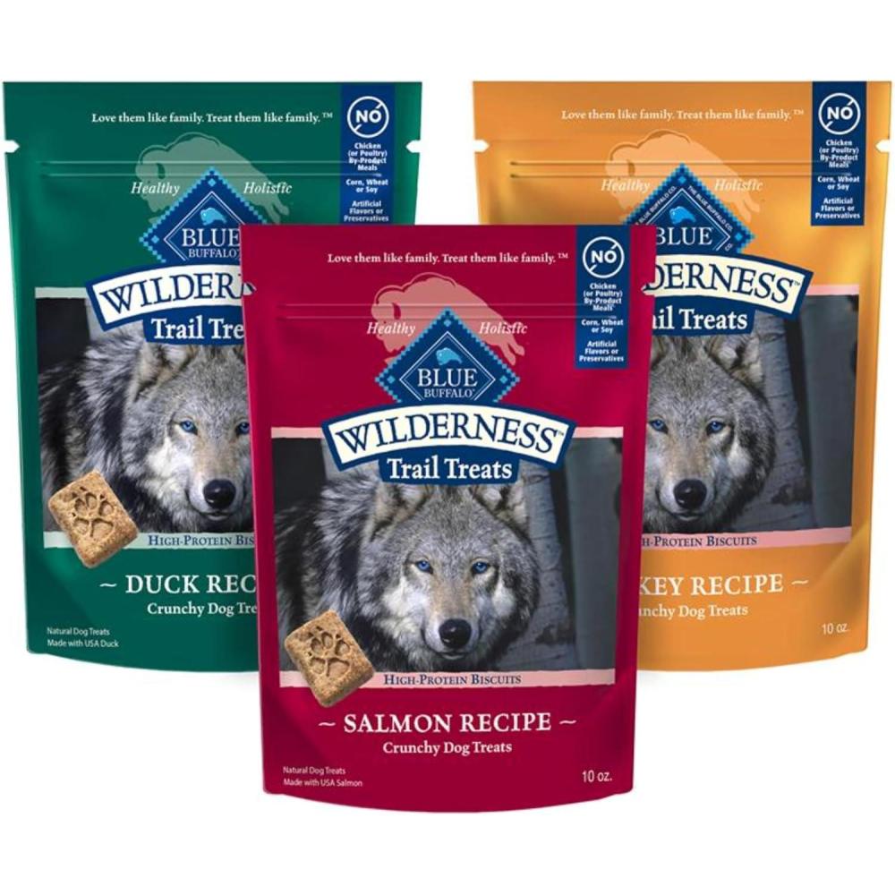 imageBlue Buffalo Wilderness Variety Pack Dog Treats Made with Natural Ingredients Duck Turkey amp SalmonVariety Pack Duck Turkey Salmon