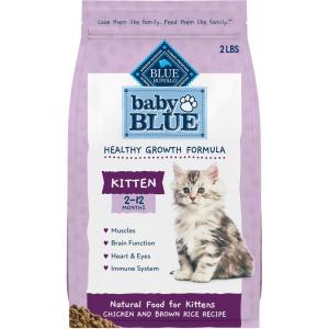 Blue Buffalo Baby Blue Natural Dry Food for Kittens, Healthy Growth Formula with DHA, Chicken and Brown Rice Recipe, 5-lb Bag(Chicken & Brown Rice)