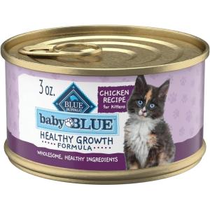 Blue Buffalo Baby Blue Natural Kitten Wet Cat Food, Healthy Growth Formula with DHA, Chicken Recipe Multi-Pack, 3-oz Cans (24 Count)(3 Ounce (Pack of 24))
