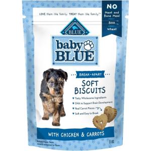 Blue Buffalo Baby Blue Soft Biscuits with DHA, Natural Dog Treats for Puppies, Great for Training, with Chicken & Carrots, 8-oz Bag(8 Ounce (Pack of 1))