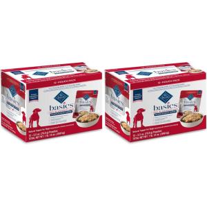 Blue Buffalo Basics Skin & Stomach Care Natural Wet Dog Food Topper, Salmon in Gravy 2.5oz Pouch (12 Pack)(1.88 Pound (Pack of 2))