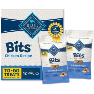 Blue Buffalo Bits Soft Dog Treats for Training, Made with Natural Ingredients & Enhanced with DHA, Beef Recipe, 4-oz Bag(BLUE Bits  Chicken)
