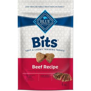 Blue Buffalo Bits Soft Dog Treats for Training, Made with Natural Ingredients & Enhanced with DHA, Beef Recipe, 4-oz Bag(Beef)