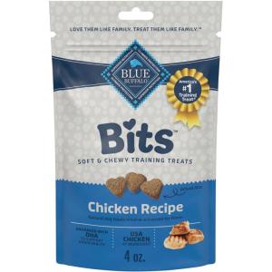 Blue Buffalo Bits Soft Dog Treats for Training, Made with Natural Ingredients & Enhanced with DHA, Beef Recipe, 4-oz Bag(Chicken)