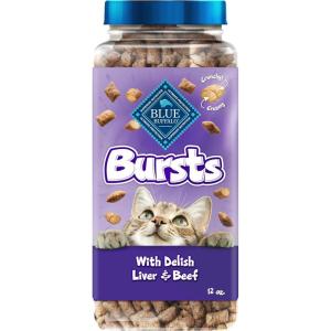 Blue Buffalo Bursts Crunchy & Creamy Cat Treats, Great for Training, Paw-Lickin’ Chicken, 12-oz. Tub(Chicken  Liver & Beef)