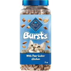 Blue Buffalo Bursts Crunchy & Creamy Cat Treats, Great for Training, Paw-Lickin’ Chicken, 12-oz. Tub(Chicken)