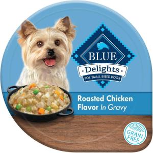 Blue Buffalo Delights Small Breed Natural Wet Dog Food, Filet Mignon Flavor in Gravy, 3.5-oz Cups, 12 Count(Chicken)