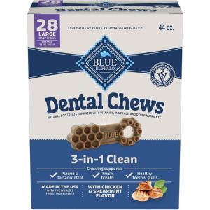 Blue Buffalo Dental Chews Medium Natural Dog Treats, Chicken & Spearmint 34.5-oz Bag (42 Count)(44 Ounce (28 Count))