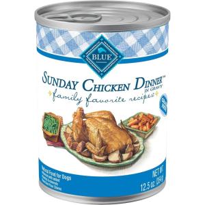 Blue Buffalo Family Favorites Adult Wet Dog Food, Made with Natural Ingredients, Sunday Chicken Dinner, 12.5-oz Can (Pack of 12)(Sunday Chicken)