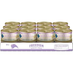 Blue Buffalo Freedom Grain-Free Kitten Wet Cat Food, Complete & Balanced Nutrition for Kittens, Made with Natural Ingredients, Chicken Recipe, 3-oz. Cans (24 Count)