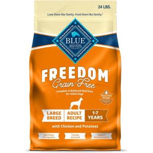 Blue Buffalo Freedom Grain-Free Large Breed Dry Dog Food, Supports Joint Health & Mobility, Made in the USA with Natural Ingredients, Chicken & Potatoes, 24-lb Bag(Chicken)