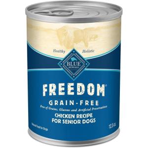 Blue Buffalo Freedom Grain-Free Senior Wet Dog Food, Free of Glutens & Artificial Preservatives, Made With Natural Ingredients, Chicken Recipe, 12.5-oz. Cans (12 Count)