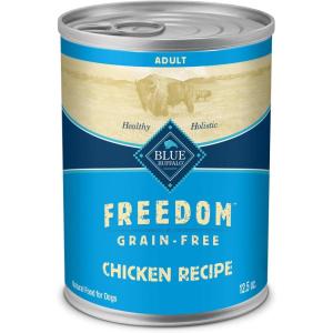 Blue Buffalo Freedom Grain-Free Wet Dog Food, Free of Glutens & Artificial Preservatives, Made with Natural Ingredients, Chicken Recipe, 12.5-oz. Cans (12 Count)(1 Count (Pack of 12))