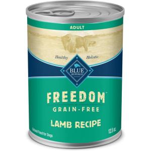 Blue Buffalo Freedom Grain-Free Wet Dog Food, Free of Glutens & Artificial Preservatives, Made with Natural Ingredients, Lamb Recipe, 12.5-oz. Cans (12 Count)