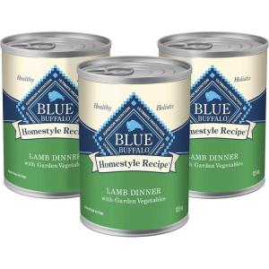 Blue Buffalo Homestyle Recipe Adult Wet Dog Food, Made with Natural Ingredients, Fish & Sweet Potato Dinner with Garden Vegetables, 12.5-oz can (Pack of 12)(Lamb)