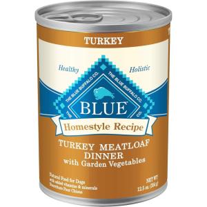 Blue Buffalo Homestyle Recipe Adult Wet Dog Food, Made with Natural Ingredients, Fish & Sweet Potato Dinner with Garden Vegetables, 12.5-oz can (Pack of 12)(Turkey)