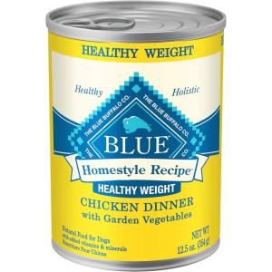 Blue Buffalo Homestyle Recipe Healthy Weight Adult Wet Dog Food, Chicken Dinner With Garden Vegetables, 12.5-oz Can (Pack of 12)(1 Count (Pack of 1))