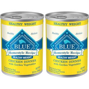 Blue Buffalo Homestyle Recipe Healthy Weight Adult Wet Dog Food, Chicken Dinner With Garden Vegetables, 12.5-oz Can (Pack of 12)(1 Count (Pack of 2))