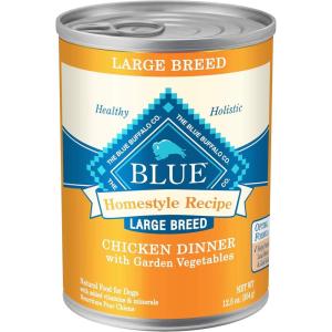 Blue Buffalo Homestyle Recipe Large Breed Adult Wet Dog Food, Made with Natural Ingredients, Chicken Dinner With Garden Vegetables, 12.5-oz. Can (Pack of 12)(Chicken)