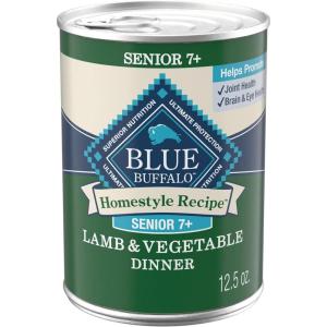 Blue Buffalo Homestyle Recipe Senior Wet Dog Food, Made with Natural Ingredients, Chicken Dinner with Garden Vegetables, 12.5-oz Cans (12 Count)(Lamb)