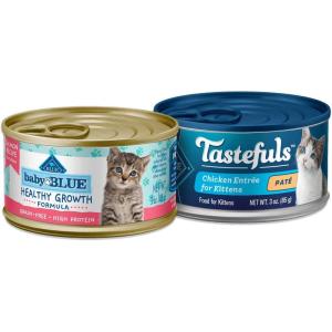 Blue Buffalo Kitten Wet Cat Food, Chicken and Salmon 3-oz cans (Pack of 48)