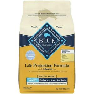 Blue Buffalo Life Protection Formula Healthy Weight Small Breed Dry Dog Food, Supports an Ideal Weight, Made with Natural Ingredients, Chicken & Brown Rice Recipe, 5-lb Bag(Chicken & Brown Rice)