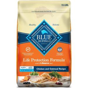 Blue Buffalo Life Protection Formula Large Breed Puppy Dry Dog Food with DHA, Vital Nutrients & Antioxidants, Made with Natural Ingredients, Chicken & Brown Rice Recipe, 34-lb. Bag(Chicken & Brown Rice)