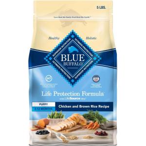 Blue Buffalo Life Protection Formula Puppy Dry Dog Food with DHA and ARA, Made with Natural Ingredients, Chicken & Brown Rice Recipe, 5-lb Bag(Chicken & Brown Rice)