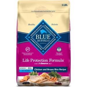 Blue Buffalo Life Protection Formula Small Breed Senior Dry Dog Food, Supports Joint Health and Immunity, Made with Natural Ingredients, Chicken & Brown Rice Recipe, 5-lb Bag(Chicken & Brown Rice)