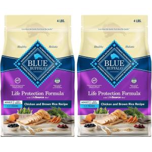 Blue Buffalo Life Protection Formula Toy Breed Adult Dry Dog Food, Supports High Energy Needs, Made with Natural Ingredients, Chicken & Brown Rice Recipe, 4-lb Bag(4 Pound (Pack of 2))