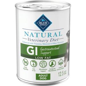 Blue Buffalo Natural Veterinary Diet GI Low Fat Gastrointestinal Support Wet Dog Food, Veterinarian’s Prescription Required, Whitefish, 12.5-oz Can (Pack of 12)