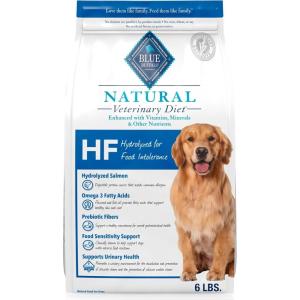 Blue Buffalo Natural Veterinary Diet HF Hydrolyzed for Food Intolerance Dry Dog Food, Salmon 22-lb Bag(Salmon)