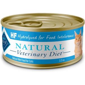 Blue Buffalo Natural Veterinary Diet HF Hydrolyzed for Food Intolerance Wet Cat Food, Veterinarian’s Prescription Required, Salmon, 5.5-oz. Cans (24 Count)