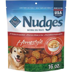 Blue Buffalo Nudges Grillers Natural Dog Treats, Made in the USA with Real Steak, 16-oz Bag(Chicken)