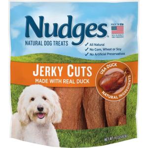 Blue Buffalo Nudges Jerky Bites Dog Treats, Made in the USA with Natural Ingredients, Bite-Sized Pieces, Chicken, 16-oz Bag(Chicken & Duck)