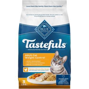 Blue Buffalo Tastefuls Natural Food for Adult Cats, Weight Control, 15-lb. Bag(Weight Control Chicken & Brown Rice)