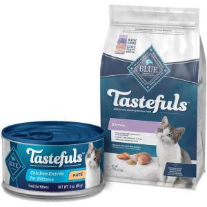 Blue Buffalo Tastefuls Natural Kitten Food Bundle, Dry Cat Food and Wet Cat Food, Chicken (7-lb Dry Food + 3oz cans 24 ct)(Bundle (Dry + Wet) : Chicken)