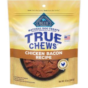 Blue Buffalo True Chews Dog Treats, Made in the USA with Natural Ingredients, Chicken Bacon Recipe, 12-oz Bag(Chicken & Bacon)