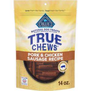 Blue Buffalo True Chews Dog Treats, Made in the USA with Natural Ingredients, Chicken Bacon Recipe, 12-oz Bag(Pork and Chicken)