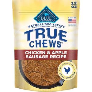 Blue Buffalo True Chews Dog Treats, Made in the USA with Natural Ingredients, Chicken and Apple Sausage Recipe, 12-oz Bag(Chicken & Apple)