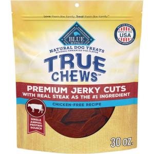 Blue Buffalo True Chews Dog Treats, Made in the USA with Natural Ingredients, Chicken and Apple Sausage Recipe, 12-oz Bag(Steak)