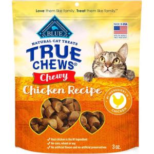 Blue Buffalo True Chews Natural Chewy Cat Treats, Made in the USA, Duck Recipe, 3-oz Resealable Bag(Chicken)