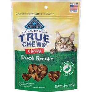 Blue Buffalo True Chews Natural Chewy Cat Treats, Made in the USA, Duck Recipe, 3-oz Resealable Bag(Duck)