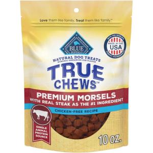 Blue Buffalo True Chews Premium Morsels Natural Dog Treats, Chicken 11 oz Bag(Steak)
