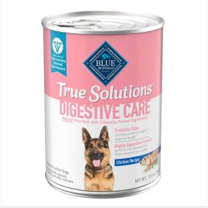 Blue Buffalo True Solutions Digestive Care Wet Dog Food for Adult Dogs, Made with Natural Ingredients, Chicken, 12.5-oz. Cans (12 Count)(12.5 Ounce (Pack of 12))