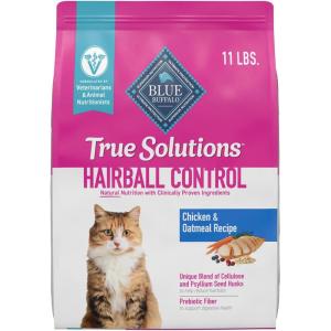 Blue Buffalo True Solutions Hairball Control Natural Dry Cat Food for Adult Cats, Chicken, 11-lb. Bag